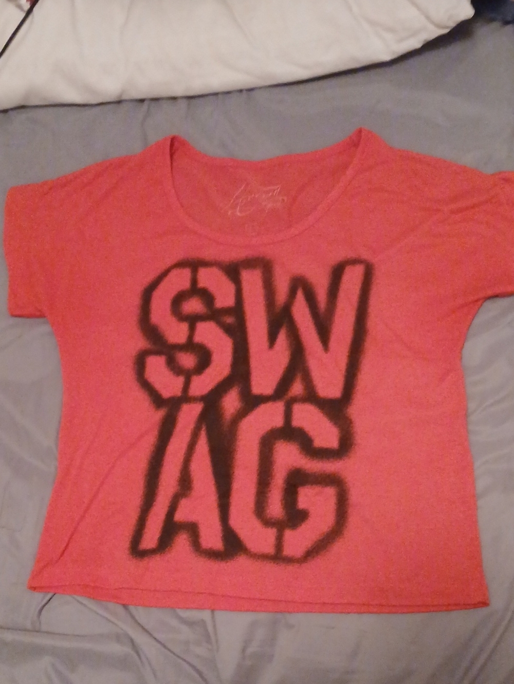 Womens Pink 'SWAG' Short Sleeve Graphic Tee